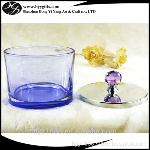 large purple colored glass candle tumblers for 3-wick candles